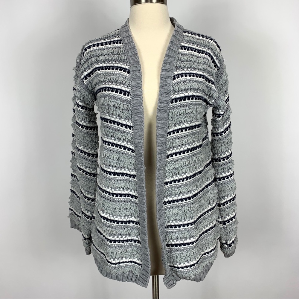 Chaser textured stripe textured cardigan